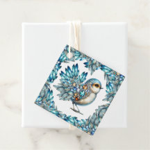 Bling Birds Theme Favor Tags