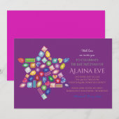 BLING BLING Bat Mitzvah Einladung (Vorne/Hinten)