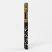 Bling Bling Gold Glitzer Black Blume Luxus Case-Mate iPhone Hülle (Hinten/Rechts)