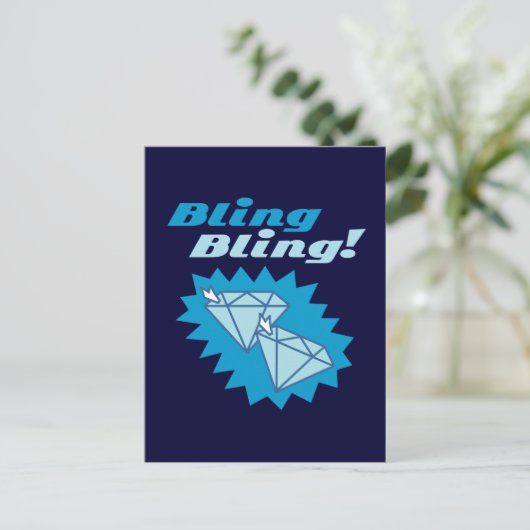 Bling Bling Postkarte (Stehend Vorderseite)