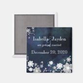 Bling Bling Winter Wedding Save the Date Magnet (Vorderseite/Rückseite)