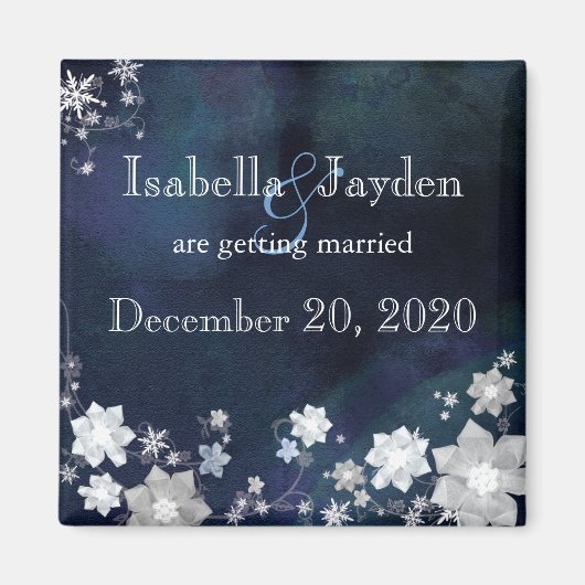 Bling Bling Winter Wedding Save the Date Magnet (Vorne)