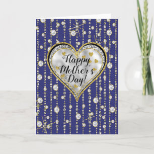 Bling Blue Card mit kaskadierenden Diamanten! Karte