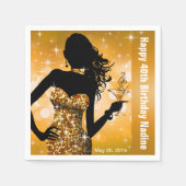 Bling Bombshell Sparkle Birthday Party | Gold Serviette (Vorderseite)