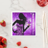 Bling Bombshell Sparkle Birthday Party | LILA Serviette (Beispiel)