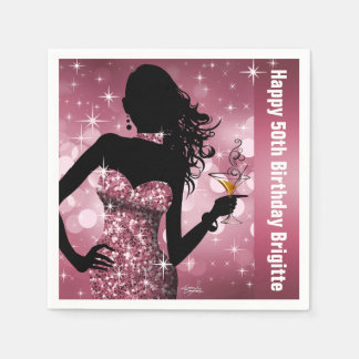 Bling Bombshell Sparkle Birthday Party | Mauve Serviette