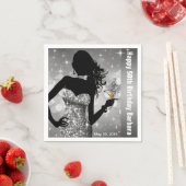 Bling Bombshell Sparkle Birthday Party | silber Serviette (Beispiel)
