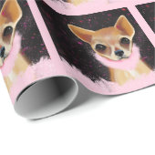 Bling Chihuahua Geschenkpapier (Rolleneckpunkt)