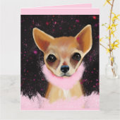 Bling Chihuahua Karte (Gelbe Blume)
