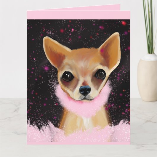 Bling Chihuahua Karte (Vorderseite)
