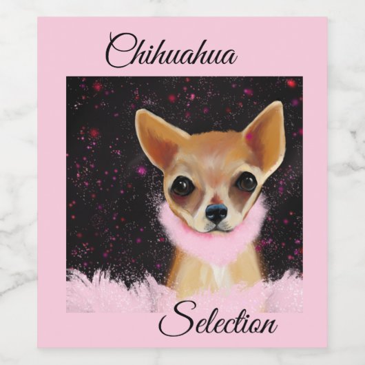 Bling Chihuahua Weinetikett (Einzelnes Label)
