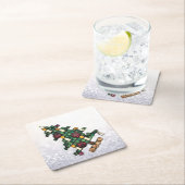 Bling Christmas Tree Glitzer Rechteckiger Pappuntersetzer (Vor Ort)