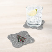Bling Christmas Tree Silver Glitzer Paper Unterset Untersetzer (Vor Ort)