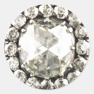 Bling-Diamant-Strass-Vintage-Kostüm-Schmuck Runder Aufkleber