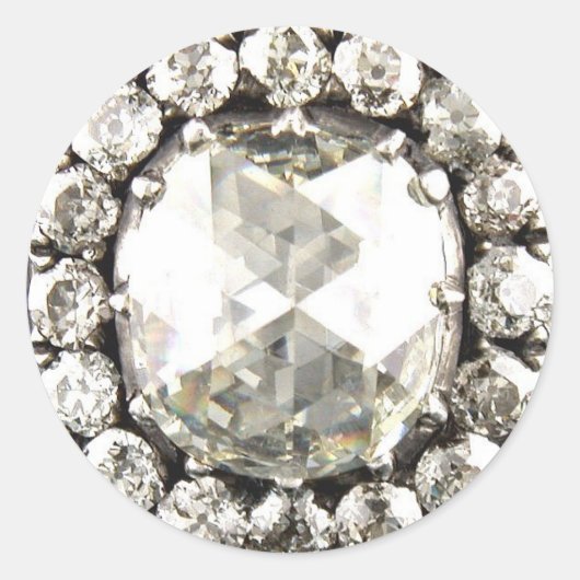 Bling Diamond Kristall Vintag Kostümschmuck Runder Aufkleber (Vorderseite)