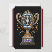 Bling Football Party Big Game Bowl Game Trophy Einladung (Rückseite)