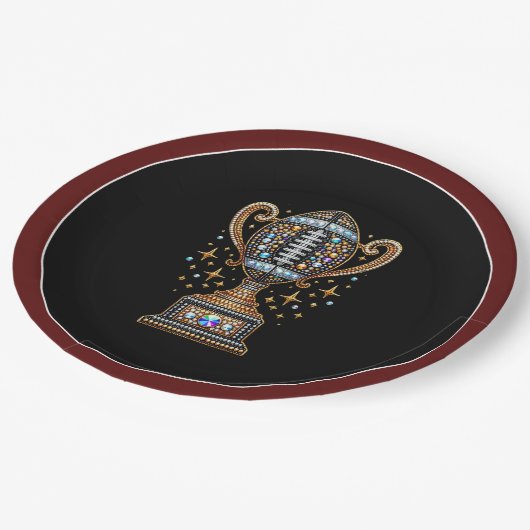 Bling Football Party Big Game Bowl Game Trophy Pappteller (Schrägansicht)