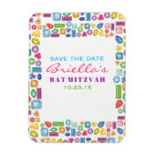 BLING Gemstone Bat Mitzvah Save the Date Magnet (Vertikal)