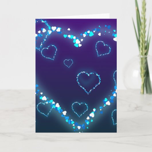 Bling Geschenk des Valentines Tagesblaues Feiertagskarte (Vorderseite)