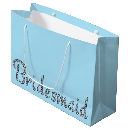 Bling Geschenktasche der Brautjungfer Große Geschenktüte (Vorderseite Schrägansicht)