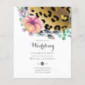 Bling Girly Glam Leopard Print Pink Gold Wedding (Vorderseite)