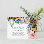 Bling Girly Glam Leopard Print Pink Gold Wedding (Stehend Vorderseite)