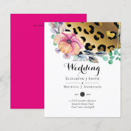Bling Girly Glam Leopard Print Pink Gold Wedding
