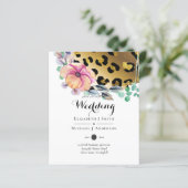 Bling Girly Glam Leopard Print Pink Gold Wedding (Stehend Vorderseite)