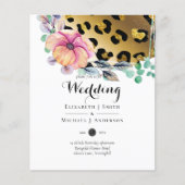 Bling Girly Glam Leopard Print Pink Gold Wedding (Vorderseite)