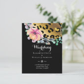 Bling Girly Glam Leopard Print Pink Gold Wedding (Stehend Vorderseite)