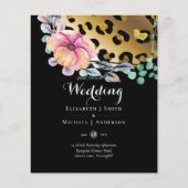 Bling Girly Glam Leopard Print Pink Gold Wedding (Vorderseite)