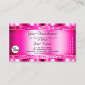 Bling Glam Girly Pink Glitzer Spark Stars und Logo Visitenkarte (Rückseite)