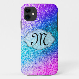 Bling Glitter Girly Pink Monogram IPHONE 5 Hülle