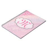 Bling Glitzer Girly Button Monogram, erstes Note B Notizblock (Linke Seite)
