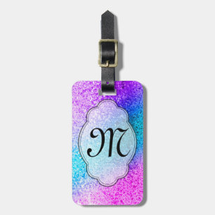 Bling Glitzer-Girly rosa Monogramm-Gepäck-Umbau Gepäckanhänger