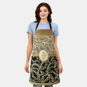 Bling Glitzer Gold und Black Initials Schürze (Getragen)