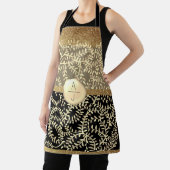 Bling Glitzer Gold und Black Initials Schürze (InSitu)