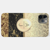 Bling Gold Glitzer und Black Initials Case-Mate iPhone Hülle (Rückseite (Horizontal))