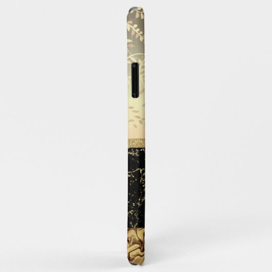 Bling Gold Glitzer und Black Initials Case-Mate iPhone Hülle (Hinten/Rechts)