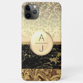 Bling Gold Glitzer und Black Initials Case-Mate iPhone Hülle (Rückseite)