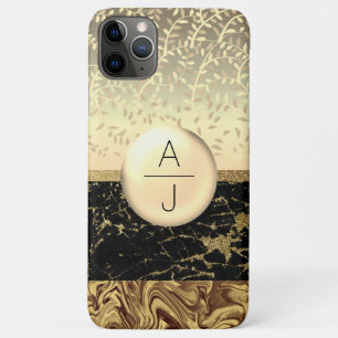 Bling Gold Glitzer und Black Initials Case-Mate iPhone Hülle