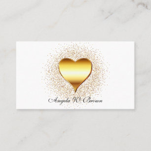 Bling Gold Heart Sparkle Punkte Visitenkarte