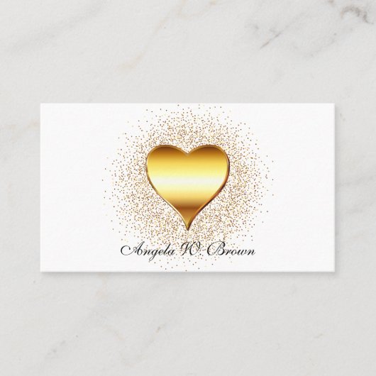 Bling Gold Heart Sparkle Punkte Visitenkarte (Vorderseite)