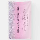 Bling Holographic Glitzer Grand Opening Pink Banner (Vertikal)