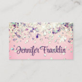 Bling Holographic Glitzer Makeup Artist Pink Visitenkarte (Vorderseite)