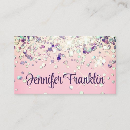 Bling Holographic Glitzer Makeup Artist Pink Visitenkarte (Vorderseite)