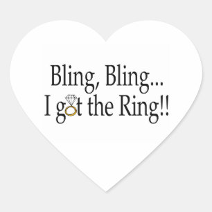 Bling, ich Got den Ring Herz-Aufkleber