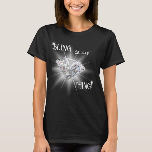 Bling ist mein Ding Sparkle Diamond T-Shirt (Vorderseite)
