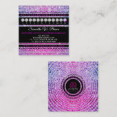 Bling Jewelry Glitz Glam Luxury Diamond Quadratische Visitenkarte (Vorne/Hinten)