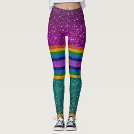 Bling Me Up Regenbogen 7 Pop Mode-Leggings Leggings
